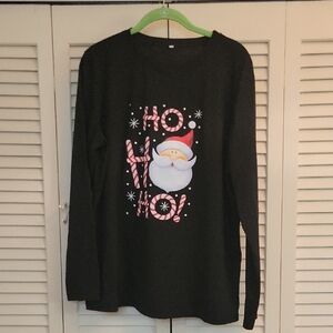 Black Santa Long Sleeve Shirt